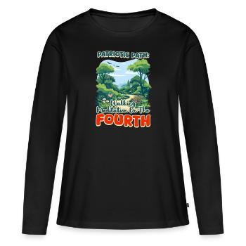 Voie patriotique bouddhiste patriotique - T-shirt manches longues Premium bio Femme - noir - Devant - Julia (174cm)