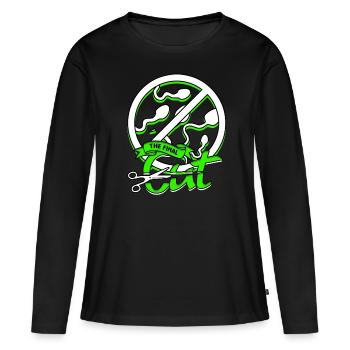 Vasectomie : La coupe finale - T-shirt manches longues Premium bio Femme - noir - Devant - Julia (174cm)
