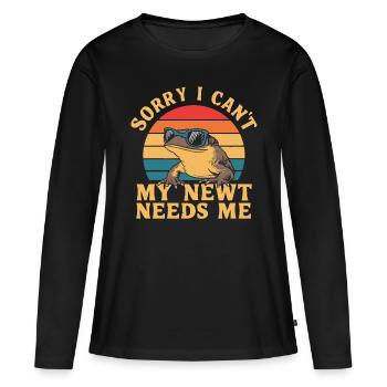 Witziger Molch Spruch - Frauen Premium Bio Langarmshirt - Schwarz - Vorne - Julia (174cm)