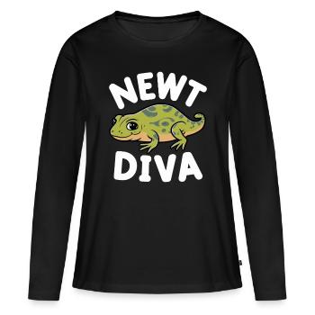 Witziger Molch Spruch - Frauen Premium Bio Langarmshirt - Schwarz - Vorne - Julia (174cm)