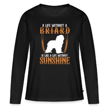 Life without Briard Berger de Brie - Women's Premium Organic Long Sleeve Shirt - black - Front - Julia (174cm)