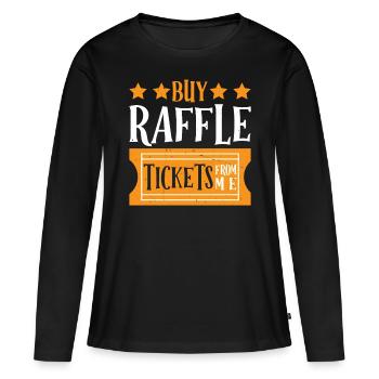 Achetez des billets de tombola chez moi 7 - T-shirt manches longues Premium bio Femme - noir - Devant - Julia (174cm)