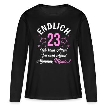 Finally 23 I can do everything, I know everything - Women's Premium Organic Long Sleeve Shirt - black - Front - Julia (174cm)