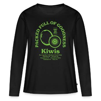 Kiwi Nutritional - Women's Premium Organic Long Sleeve Shirt - black - Front - Julia (174cm)
