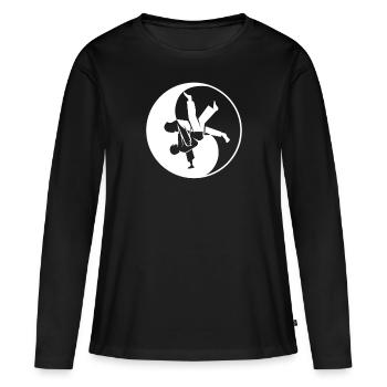 Judoka Taekwondo Karate Aikido Ju-Jutsu - Frauen Premium Bio Langarmshirt - Schwarz - Vorne - Julia (174cm)