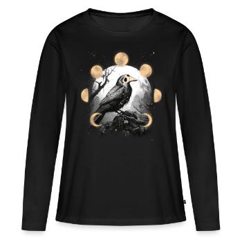 Corbeau Corbeau Corbeau Corbeau Peste Peste Masque Oiseau - T-shirt manches longues Premium bio Femme - noir - Devant - Julia (174cm)