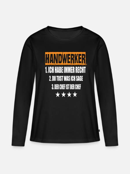 Handwerker - Frauen Premium Bio Langarmshirt - Schwarz