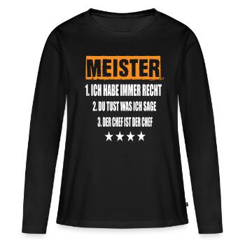Master - Women's Premium Organic Long Sleeve Shirt - black - Front - Julia (174cm)