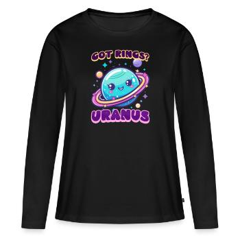 Uranus a des anneaux ? Uranus le fait ! - T-shirt manches longues Premium bio Femme - noir - Devant - Julia (174cm)