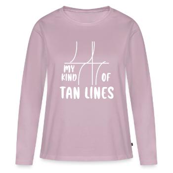 Mon genre de lignes de bronzage 4 - T-shirt manches longues Premium bio Femme - rose poudré - Devant - Julia (174cm)
