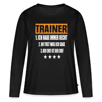 Trainer - Frauen Premium Bio Langarmshirt - Schwarz - Vorne - Julia (174cm)