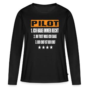 Pilot - Frauen Premium Bio Langarmshirt - Schwarz - Vorne - Julia (174cm)