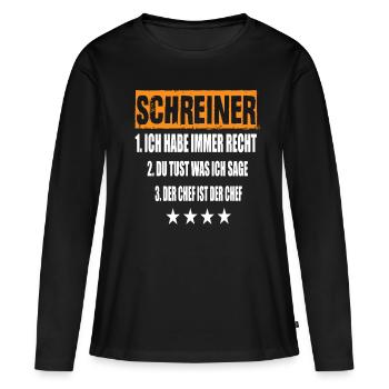 Schreiner - Frauen Premium Bio Langarmshirt - Schwarz - Vorne - Julia (174cm)