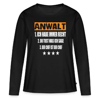 Anwalt - Frauen Premium Bio Langarmshirt - Schwarz - Vorne - Julia (174cm)