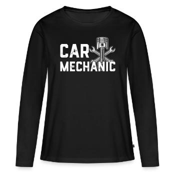Mécanicien automobile Mécanicien automobile Mécanicien automobile - T-shirt manches longues Premium bio Femme - noir - Devant - Julia (174cm)