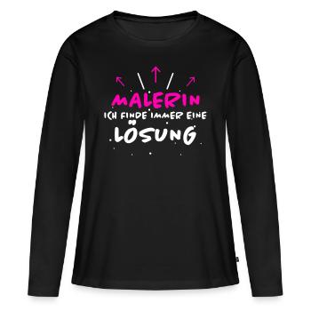 Malerin Spruch Malermeister Beruf Malerin Geschenk - Frauen Premium Bio Langarmshirt - Schwarz - Vorne - Julia (174cm)