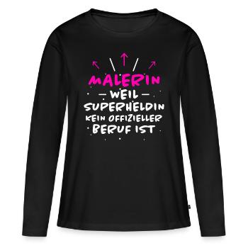 Malerin Spruch Malermeister Beruf Malerin Geschenk - Frauen Premium Bio Langarmshirt - Schwarz - Vorne - Julia (174cm)