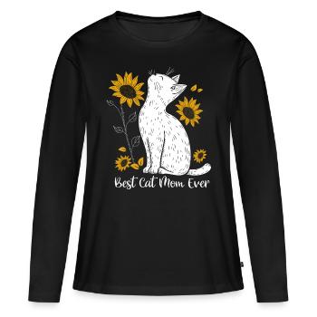 Best Cat Mom Ever - Women's Premium Organic Long Sleeve Shirt - black - Front - Julia (174cm)