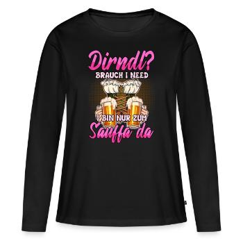 Remplacement de Dirndl - T-shirt manches longues Premium bio Femme - noir - Devant - Julia (174cm)