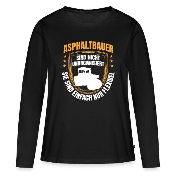 Les constructeurs d’asphalte sont flexibles Construction de routes - T-shirt manches longues Premium bio Femme - noir - Devant - Julia (174cm)