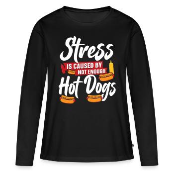 Le stress des adultes est causé par - T-shirt manches longues Premium bio Femme - noir - Devant - Julia (174cm)