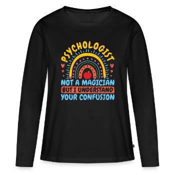 School Psych Not A Magician But Psychology Teacher - Women's Premium Organic Long Sleeve Shirt - black - Front - Julia (174cm)