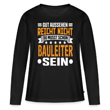 Directeur de la construction Gestion de la construction Meilleur directeur de la construction - T-shirt manches longues Premium bio Femme - noir - Devant - Julia (174cm)
