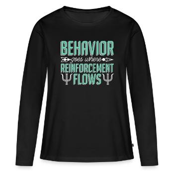 School Psych Behavior Goes Where Psychotherapist - Frauen Premium Bio Langarmshirt - Schwarz - Vorne - Julia (174cm)