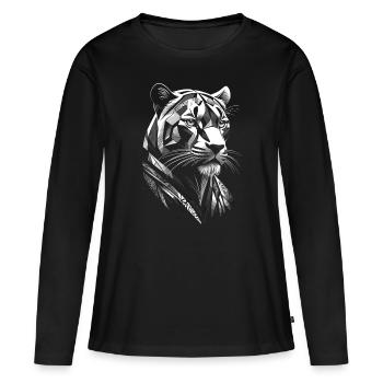 Modern - Panther - Women's Premium Organic Long Sleeve Shirt - black - Front - Julia (174cm)