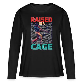 Élevé dans une cage 26 - T-shirt manches longues Premium bio Femme - noir - Devant - Julia (174cm)