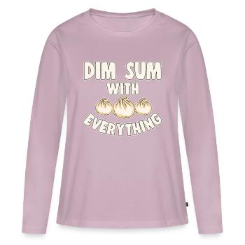 Delicious Asian Food Bao Bun Funny Dim Sum - Women's Premium Organic Long Sleeve Shirt - dusky pink - Front - Julia (174cm)
