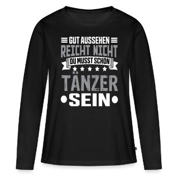 Danseur - T-shirt manches longues Premium bio Femme - noir - Devant - Julia (174cm)