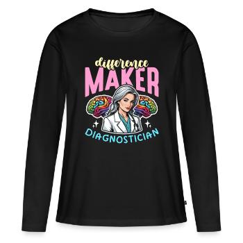 School Psych Difference Maker School Counselor - Women's Premium Organic Long Sleeve Shirt - black - Front - Julia (174cm)