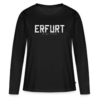 Erfurt Ma ville - T-shirt manches longues Premium bio Femme - noir - Devant - Julia (174cm)
