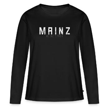 Mainz Meine Stadt - Frauen Premium Bio Langarmshirt - Schwarz - Vorne - Julia (174cm)