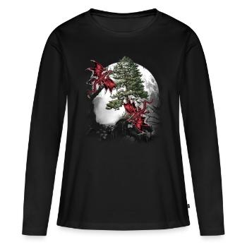 Dragon Dragon Fable Mythe médiéval conte de fées - T-shirt manches longues Premium bio Femme - noir - Devant - Julia (174cm)