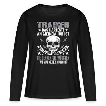 Trainer - Frauen Premium Bio Langarmshirt - Schwarz - Vorne - Julia (174cm)