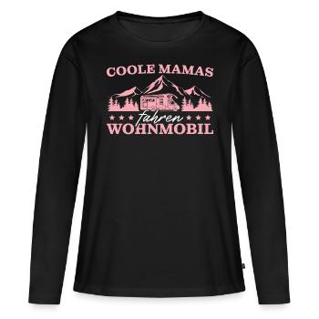 Coole Mamas fahren Wohnmobil Camping - Frauen Premium Bio Langarmshirt - Schwarz - Vorne - Julia (174cm)