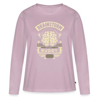 Brainstorm Buddy 11 - Frauen Premium Bio Langarmshirt - Altrosa - Vorne - Julia (174cm)