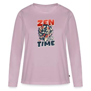 Koi Fish Zen Until It's Feeding Time - Women's Premium Organic Long Sleeve Shirt - dusky pink - Front - Julia (174cm)