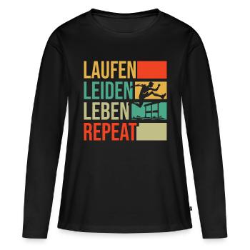 Course d’obstacles athlétisme athlète haies - T-shirt manches longues Premium bio Femme - noir - Devant - Julia (174cm)