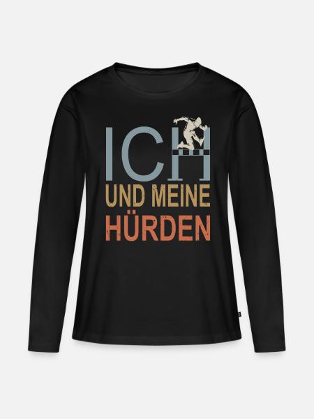 Hindernislauf Leichtathlet Hürdenläufer - Frauen Premium Bio Langarmshirt - Schwarz