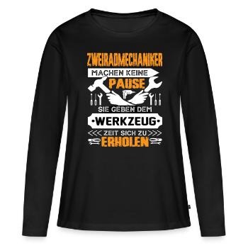 Zweiradmechaniker Machen Keine Pause - Frauen Premium Bio Langarmshirt - Schwarz - Vorne - Julia (174cm)