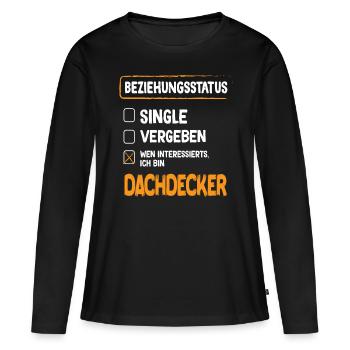 Statut de la relation de couvreur - T-shirt manches longues Premium bio Femme - noir - Devant - Julia (174cm)