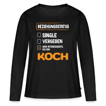 Statut de la relation avec Koch - T-shirt manches longues Premium bio Femme - noir - Devant - Julia (174cm)