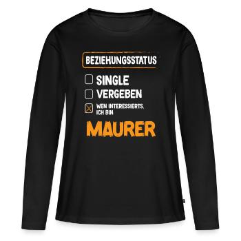 Statut relationnel de Maurer - T-shirt manches longues Premium bio Femme - noir - Devant - Julia (174cm)