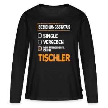 Statut de la relation de charpentier - T-shirt manches longues Premium bio Femme - noir - Devant - Julia (174cm)