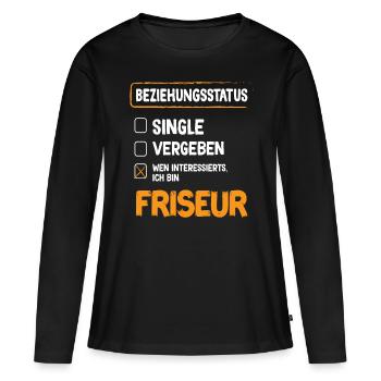 Statut de la relation avec le coiffeur - T-shirt manches longues Premium bio Femme - noir - Devant - Julia (174cm)