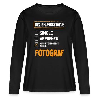 Statut relationnel du photographe - T-shirt manches longues Premium bio Femme - noir - Devant - Julia (174cm)