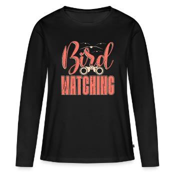 Ornithologue ornithologue, ornithologue ornithologique, ornithologue - T-shirt manches longues Premium bio Femme - noir - Devant - Julia (174cm)